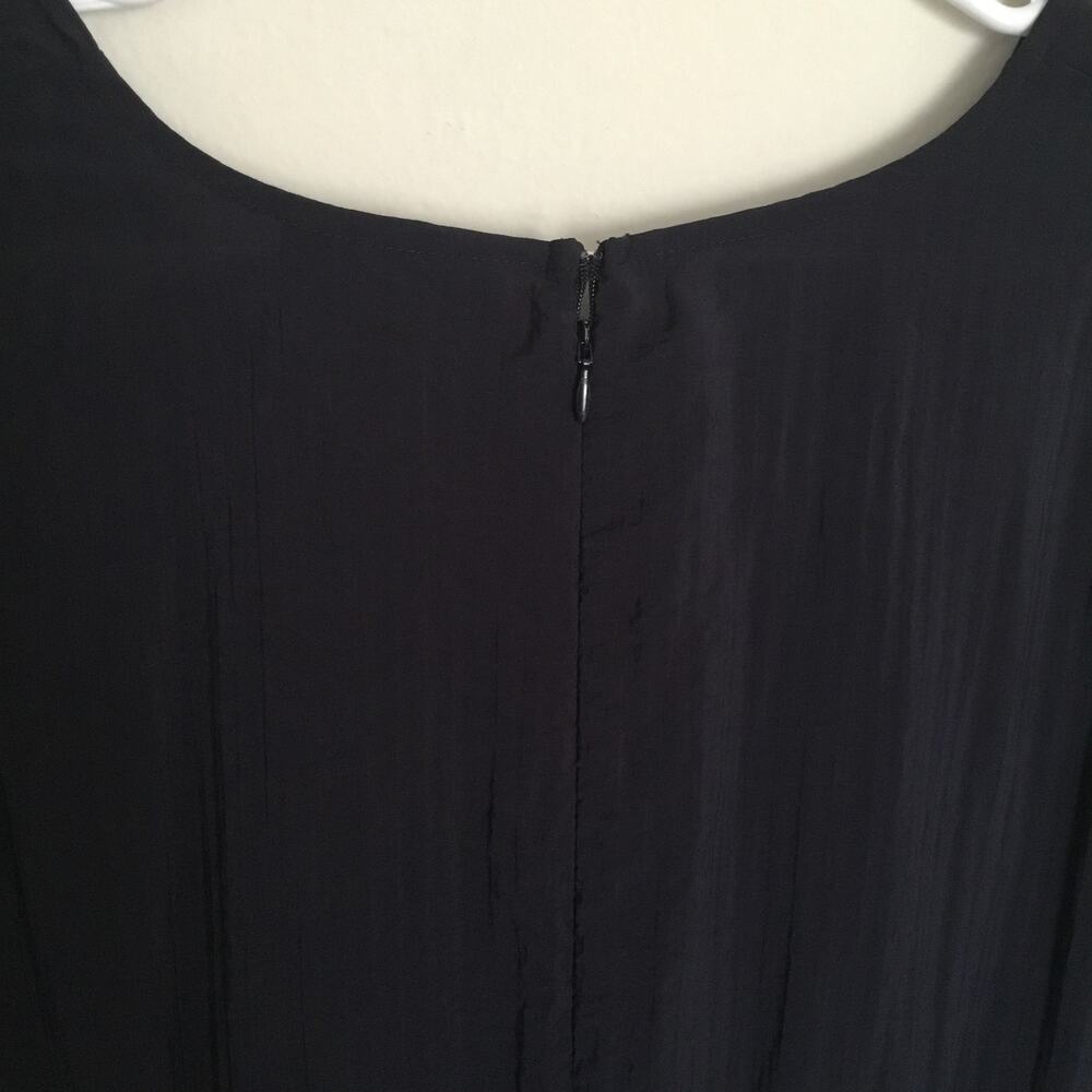 Lane Bryant Tiered Crepe Maxi Dress Blue Colorblock Long Sleeves v neck Sz 22P - Picture 8 of 10